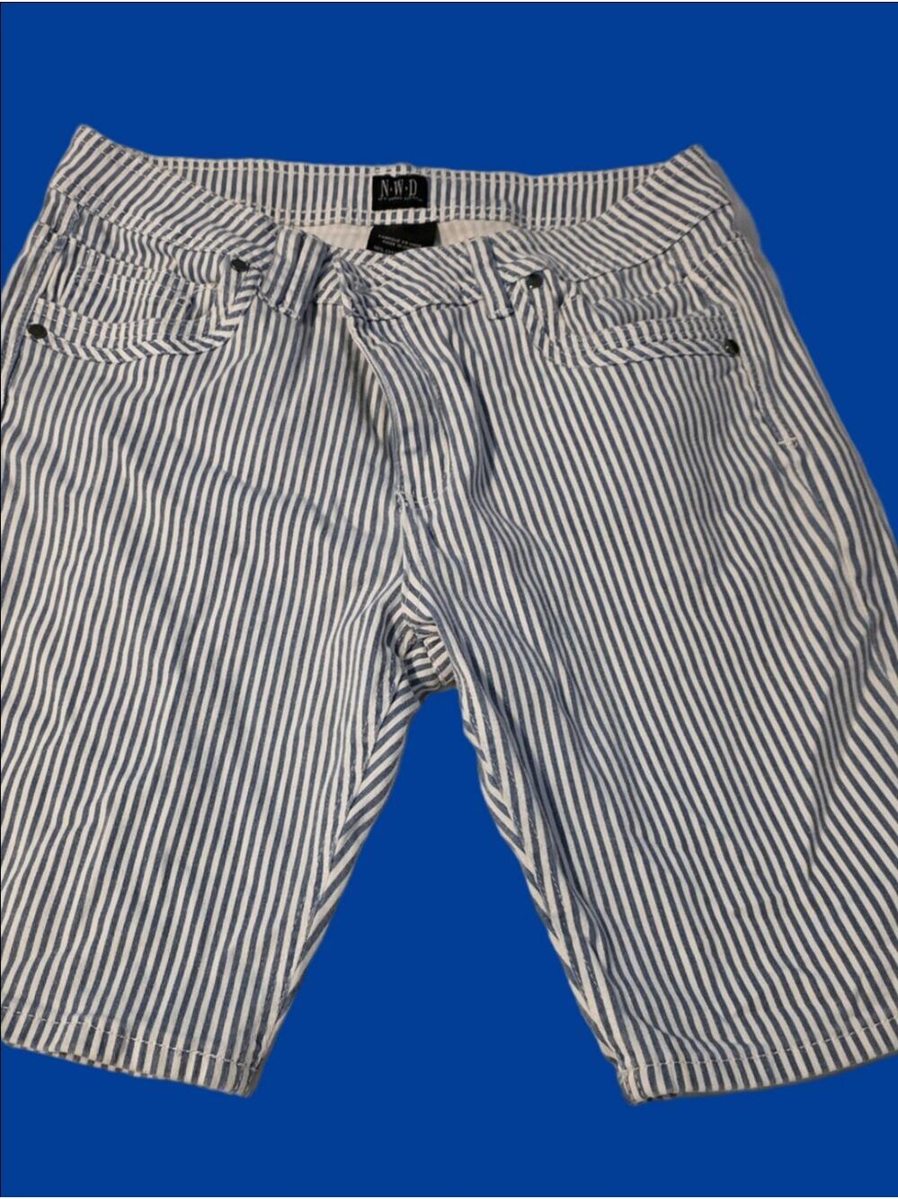 4/$67 Deal! N.W.D. (New Woman Design) Striped Cotton Shorts